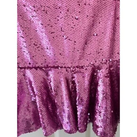 Hemline Hausen Pink Sequin Mini Skirt Flared Womens S NWT Festival Boho Outfit - Picture 11 of 15
